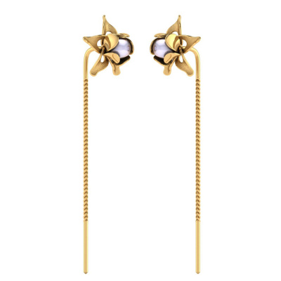 Vaibhav Jewellers 14K Gold Floral Suidhaga Earrings 485DA416