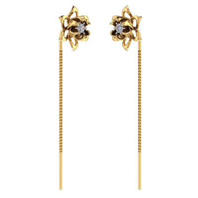 Vaibhav Jewellers 14K Gold Floral Suidhaga Earrings 485DA417