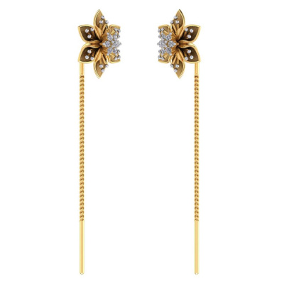 Vaibhav Jewellers 14K Gold Floral Suidhaga Earrings 485DA418