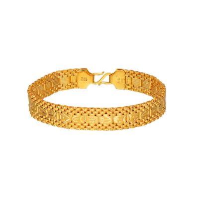 22Kt Plain Gold Men Broad Bracelet 65VH9868