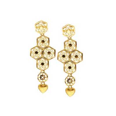 22Kt Gold Plain Dubai Earrings 78VU7851