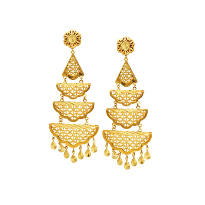 22Kt Gold Plain Itilian Earrings 78VU8316