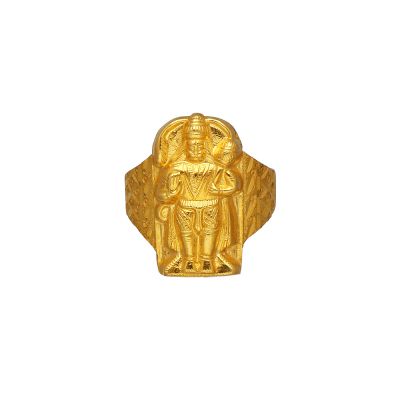 22K Plain Gold Lord Hanuman Ring 93VB8882