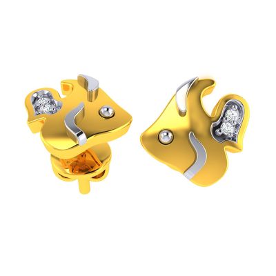 18KT Yellow Gold Kids Studded Earrings VKE-943