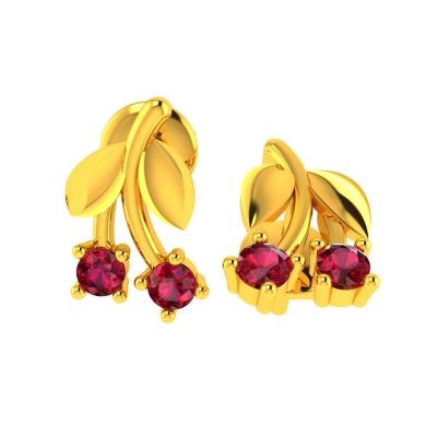 18KT Yellow Gold Kids Stud Earrings VKE-951