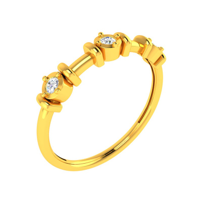 22K Beam Diamond Gold Ring