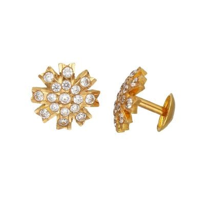 73VH2844 | Vaibhav Jewellers 22K Semi Precious Gatti Cheta Gold Studs 73VH2844