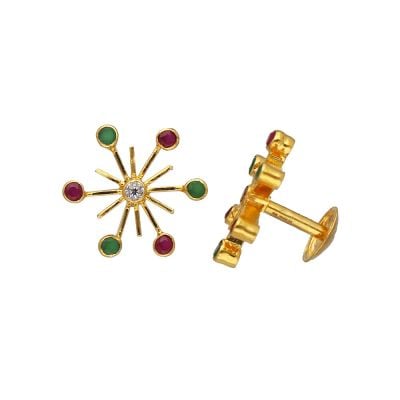 73VH3302 | Vaibhav Jewellers 22K Semi Precious Gold Studs 73VH3302
