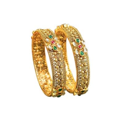 131VG6-131VG7 | Vaibhav Jewellers 22K Antique Kundan Bangles 131VG6