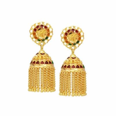 78VU5079 | Vaibhav Jewellers 22K Plain Gold Kolkata Jumkies 78VU5079