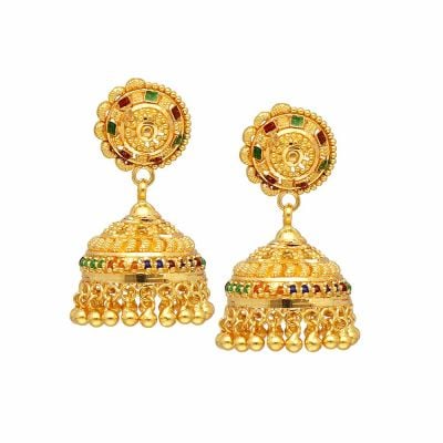 78VU5081 | Vaibhav Jewellers 22K Plain Gold Kolkata Jumkies 78VU5081