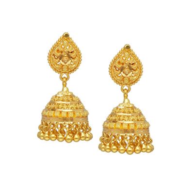 78VU5082 | Vaibhav Jewellers 22K Plain Gold Kolkata Jumkies 78VU5082