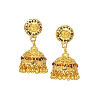 78VU5086 | Vaibhav Jewellers 22K Plain Gold Kolkata Jumkies 78VU5086