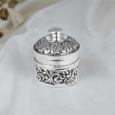 364VA1568 | Vaibhav Jewellers Silver Antique Kumkum Box 364VA1568