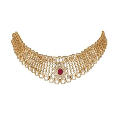 5VG7459 | Vaibhav Jewellers 22K Gold Signity Choker 5VG7459