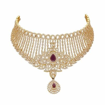 5VG7971 | Vaibhav Jewellers 22K Gold Signity Choker 5VG7971