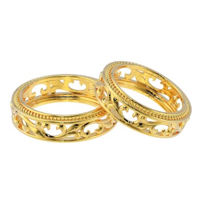492DA730-492DA731 | 18K Gold Fancy Couple Rings 492DA730-492DA731
