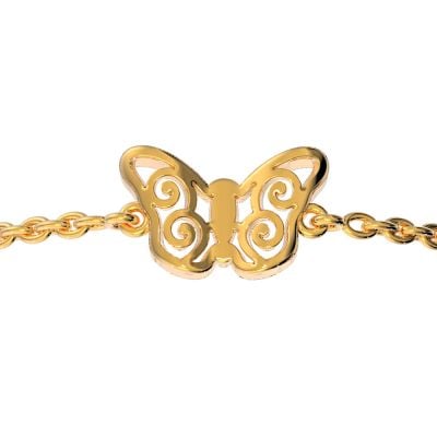 195G882 | 22Kt Gold Casting Butterfly Baby Bracelet 195G882