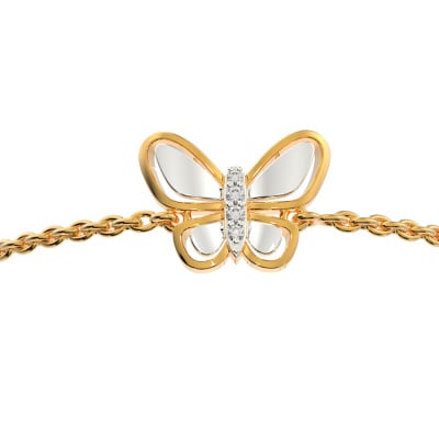 195G883 | 22Kt Gold Butterfly Baby Hand Chain Bracelet 195G883