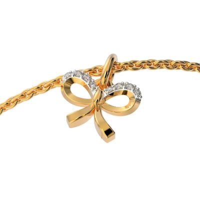 195G887 | 22Kt Gold Butterfly Baby Hand Chain Bracelet 195G887