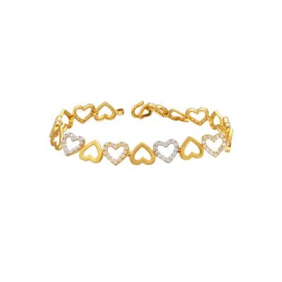 54VG5300 | 22K Gold Signity Heart Design Ladies Bracelet 54VG5300