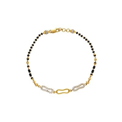 71VA9233 | 22K Gold Black Beads Chain Bracelet 71VA9233
