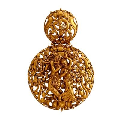 201VA1287 | Magnificent Radha Krishna Gold Pendant