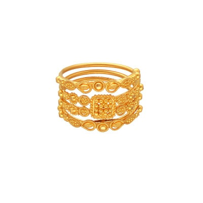 Gold & Diamond Spiral Ring