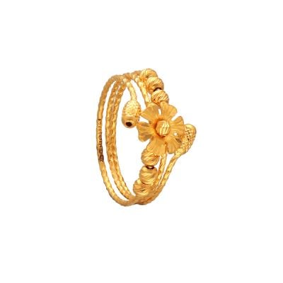 Plain Floral Design Gold Ring 03-13 - SPE Gold,Chennai