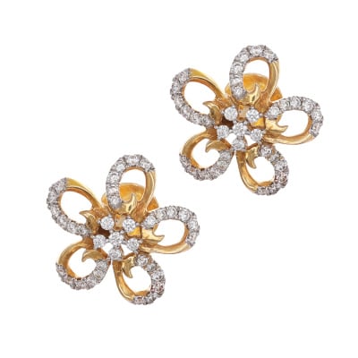 155G2812 | Alluring Flower Diamond Earrings