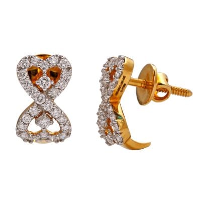 155G571 | Heart Infinity Half Diamond Hoop Earring