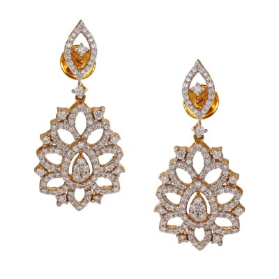155VG3820 | Floral Wonder Diamond Danglers Earring