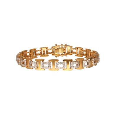 178VG537 | 18Kt Real Diamond Bracelet For Men Wedding 178VG537
