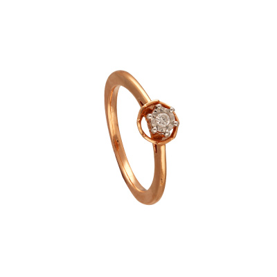 148VU5427 | 18Kt Rose Gold Solitaire Diamond Ring 148VU5427