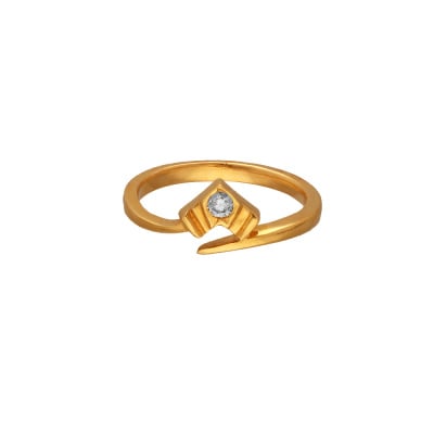 151VG4028 | 22Kt Gold Solitaire Diamond Finger Ring 151VG4028