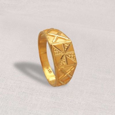 Gold Diamond Mens Ring 0.5ct 10K Yellow Gold Pinky Ring 406740