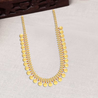 Vaibhav Jewellers 22K Plain Gold Kasulaperu Haram 19VJ4045