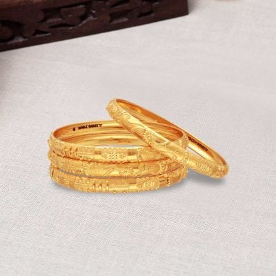 16MP4490-16MP4491-16MP4492-16MP4493 | 22Kt Half Round Gold Bangles For Special Occasions 16MP4490