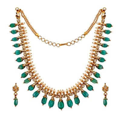 451VG673 | Traditional Emerald Gold Necklace