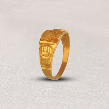 Traditionally Textured 22 KT Gold Engagement Ring