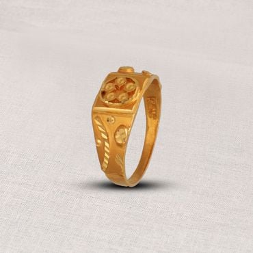 22K Gold 'Ganeshji' Ring For Men - 235-GR6584 in 4.650 Grams