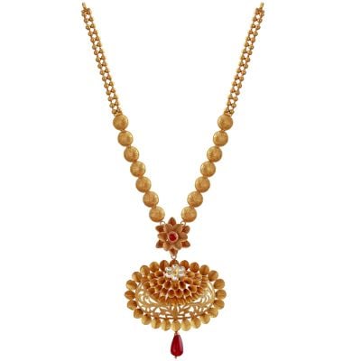 124VG1408 | Versatile Floral Gold Necklace
