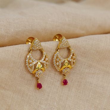22K Gold South Indian EARRING Designs With Weight And Price | Gold earrings  models, Indian gold necklace designs, Simple gold earrings
