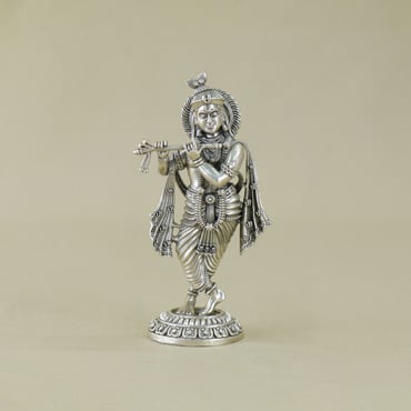GOLDGIFTIDEAS Pure Silver Shreenathji Idol for Home, Silver God Idols for  Pooja Room, Occasional Gift
