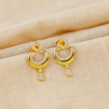 Deepshi Gold Stud Earring | Gold Stud Earrings Designs for Daily use-  Dishis Jewels