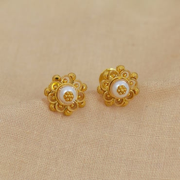 22K Yellow Gold Earrings, Fine Jewelry Traditional Vintage Indian Earrings  K2562 | eBay