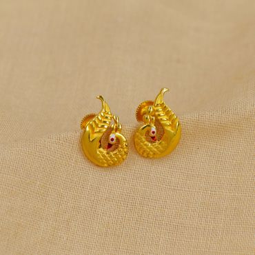 Buy One Gram Gold Covering Sunflower Design Stud Earring for Girls