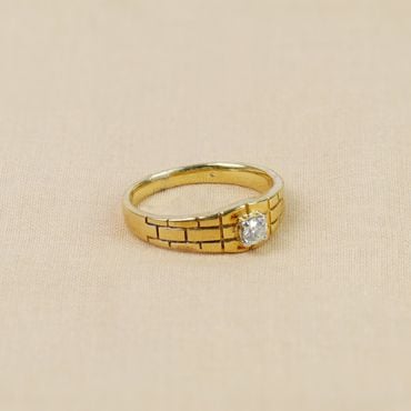18kt sturdy solitaire diamond ring for men 148vu6733 148vu6733