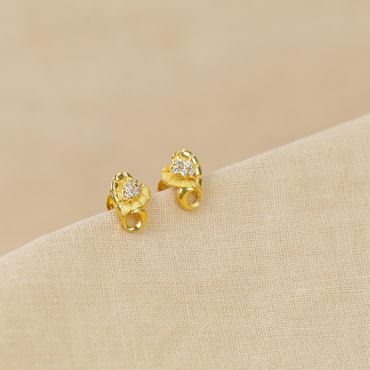 Pure 22k Gold Studs Earrings , Handmade Yellow Gold Earrings for Women,  Wedding Christmas Gift, Dainty Indian Gold Earrings - Etsy Denmark