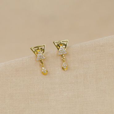 14k Yellow Gold Flower CZ Children Screwback Baby Girls Earrings – Children  Earrings by Lovearing